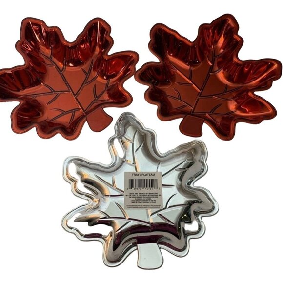 Autumn Leaf Snack Bowls Set of 6 Stackable Serving Bowls 8" Salsa Dish Nut Fall - Picture 5 of 11